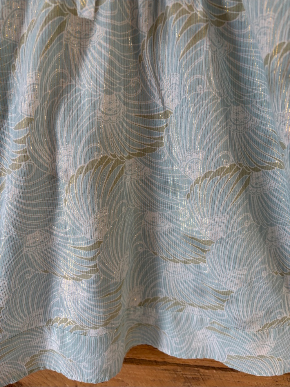 DKNY Light Blue Embroidered Tie-Neck Peasant Top - Picture 6 of 10